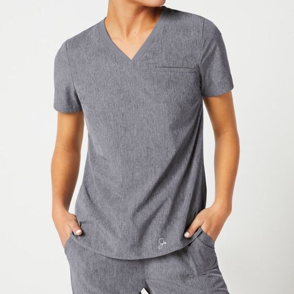NEW Jaanuu heather grey scrub top - Picture 1 of 4